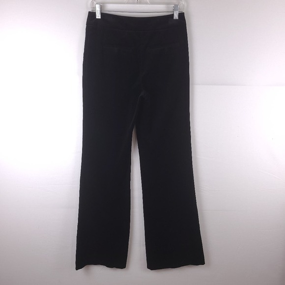Trina Turk Black Velvet Pants Size 0 Mid Rise Bootcut Career Business - Picture 2 of 7